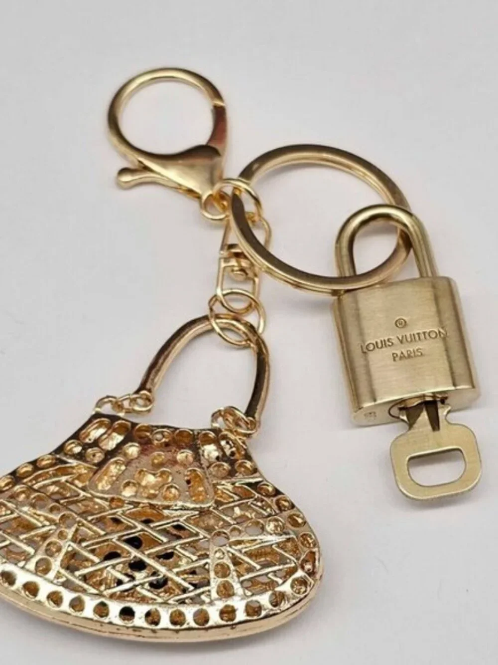 Louis Vuitton Gold Lock & Key 🔑 Authentic LV Unbranded Bag Keychain Charm
